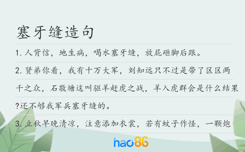 塞牙縫造句
