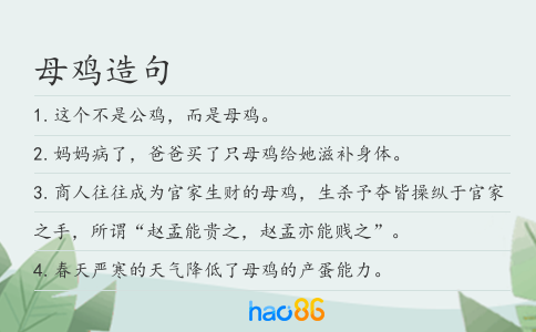 母雞造句