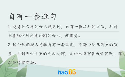 自有一套造句