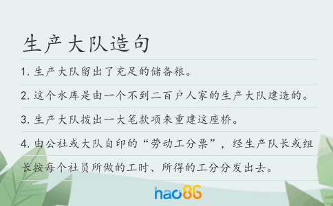 生產(chǎn)大隊造句