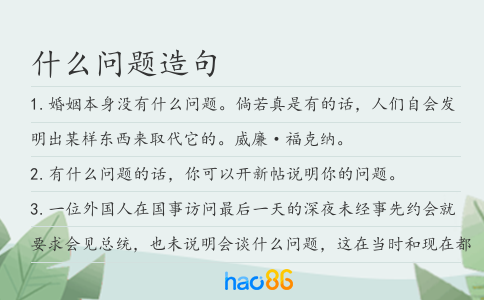 什么問題造句