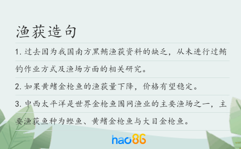 漁獲造句
