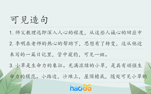 可見造句