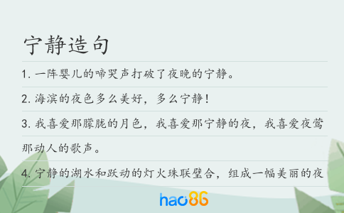 寧靜造句