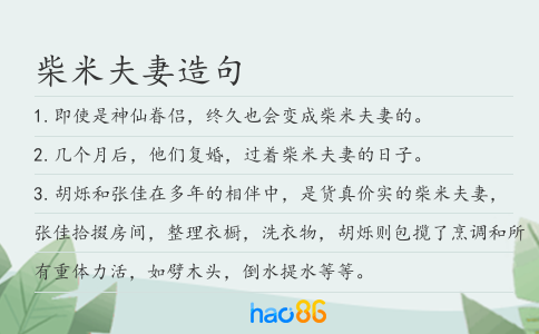柴米夫妻造句