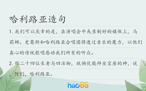 哈利路亞造句