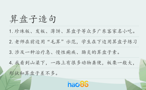 算盤子造句