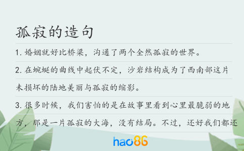 孤寂的造句