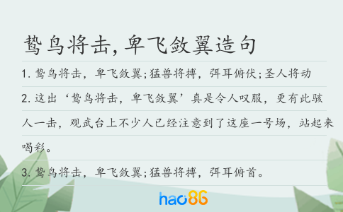 鷙鳥將擊,卑飛斂翼造句