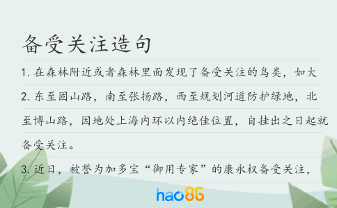 備受關注造句