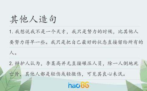 其他人造句
