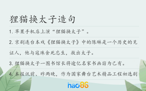 貍貓換太子造句