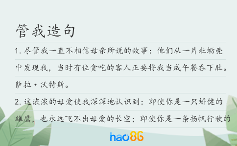 管我造句