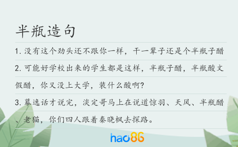 半瓶造句
