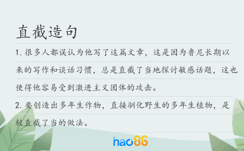 直截造句