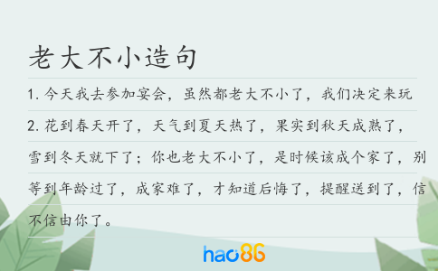 老大不小造句
