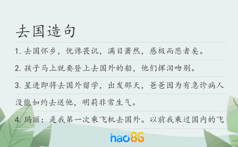 去國造句