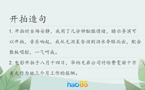 開拍造句