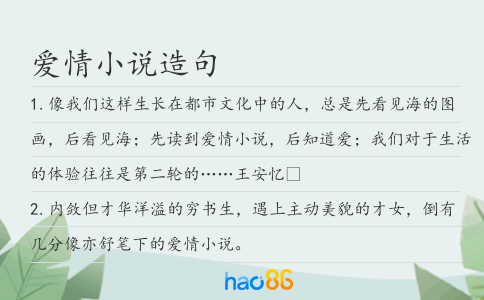愛情小說造句