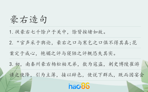 豪右造句