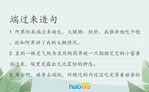 端過來造句