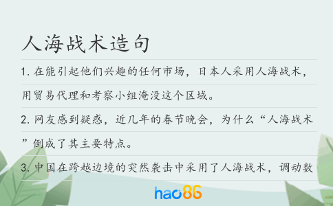 人海戰(zhàn)術造句
