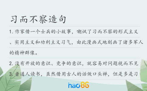 習而不察造句