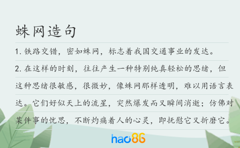 蛛網(wǎng)造句
