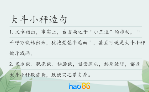 大斗小秤造句