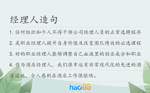 經理人造句