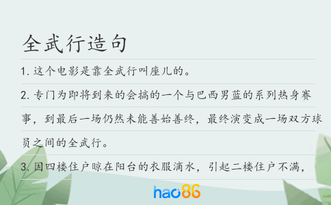 全武行造句