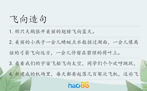 飛向造句