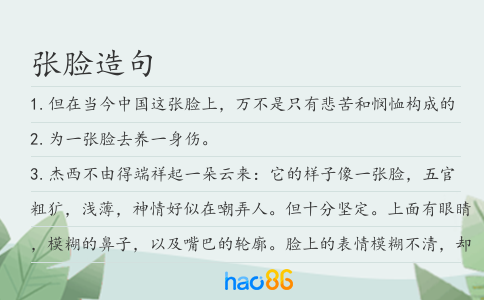 張臉造句