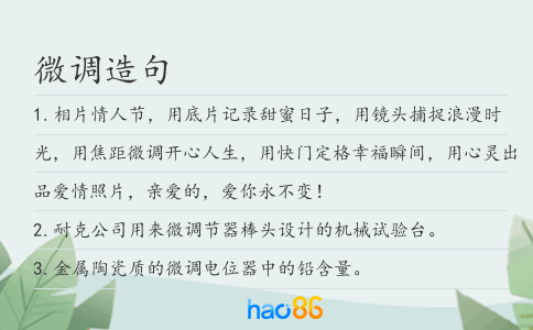 微調造句
