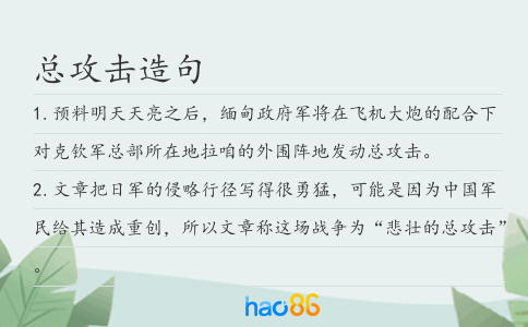 總攻擊造句
