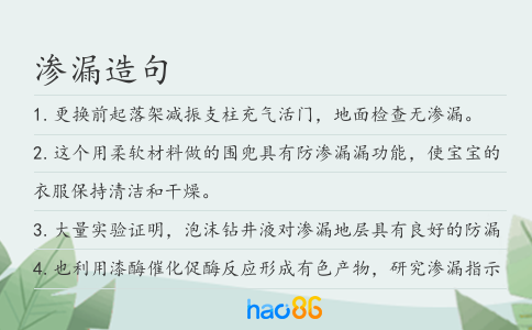 滲漏造句