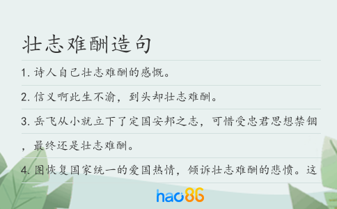 壯志難酬造句
