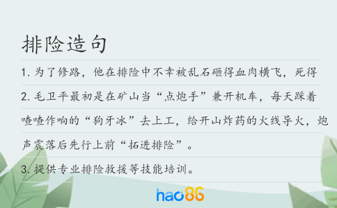 排險造句