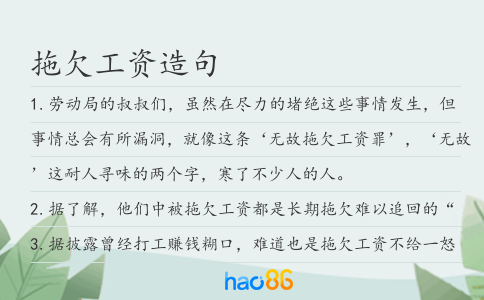 拖欠工資造句