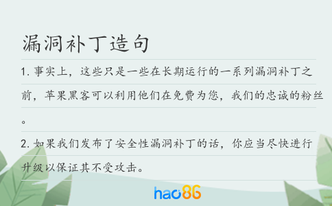 漏洞補丁造句
