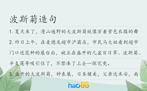 波斯菊造句