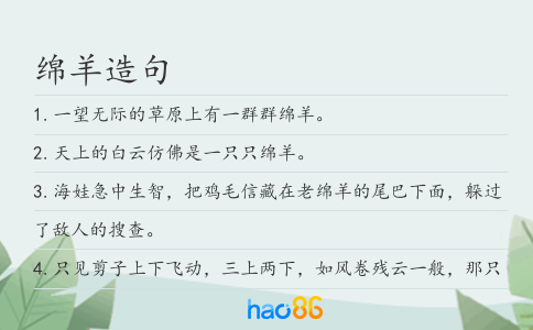 綿羊造句