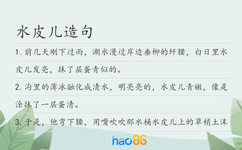 水皮兒造句