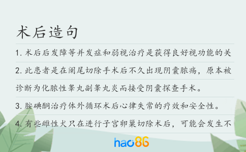 術(shù)后造句