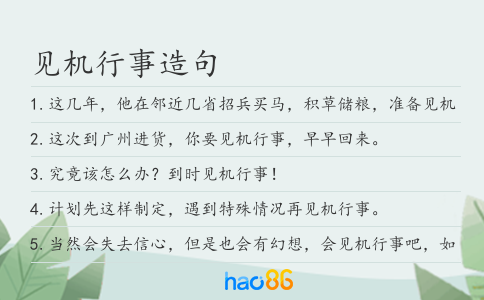 見機行事造句