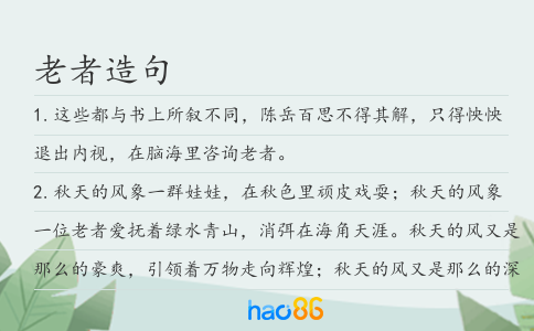 老者造句