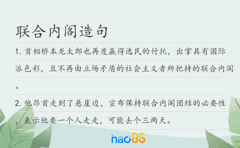 聯合內閣造句