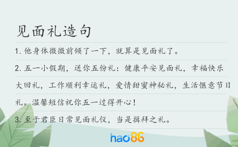 見面禮造句