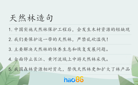 天然林造句