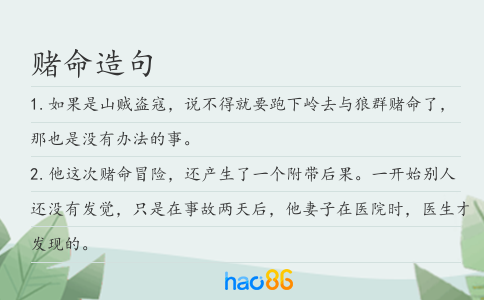 賭命造句